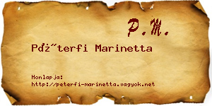 Péterfi Marinetta névjegykártya